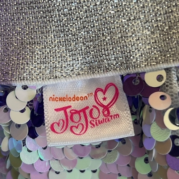 JoJo pink blue purple white sequin elastic waist girls skirt size large 10-12 - Picture 4 of 8